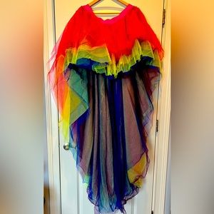 Dolls Kill/ Club Exx Pride Skirt - Rainbow High-low (lgbtq)